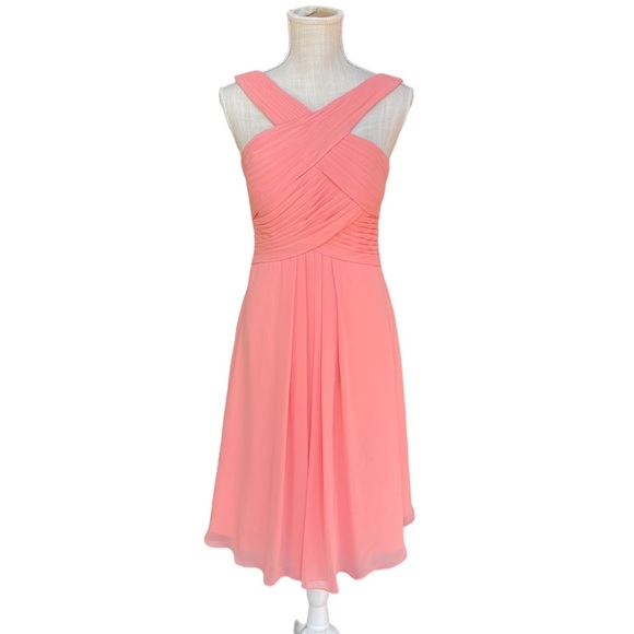 Azazie Amani Bridesmaid Dress in Watermenlon Color Size: 4 - Picture 8 of 12